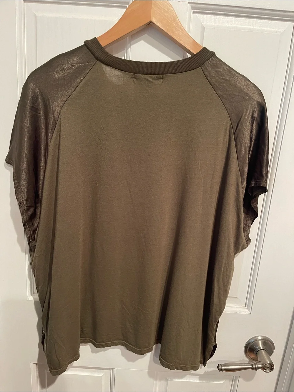 Michael Stars Flow Satin Olive Short-Sleeve Tee